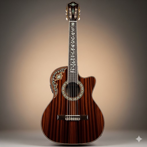 Decorated Rosewood Guitar